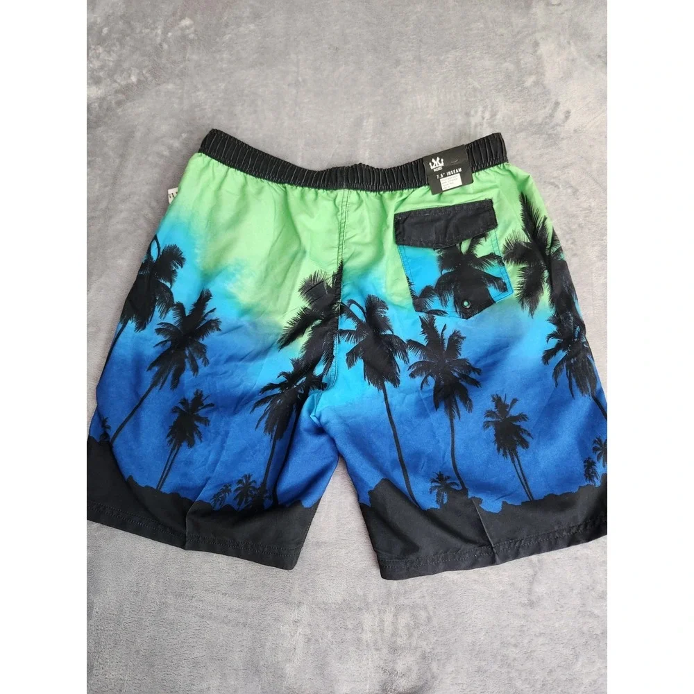 New Micros Mens Ocean Ave Board Shorts Swim Trunks Teal XL NWT 7.5